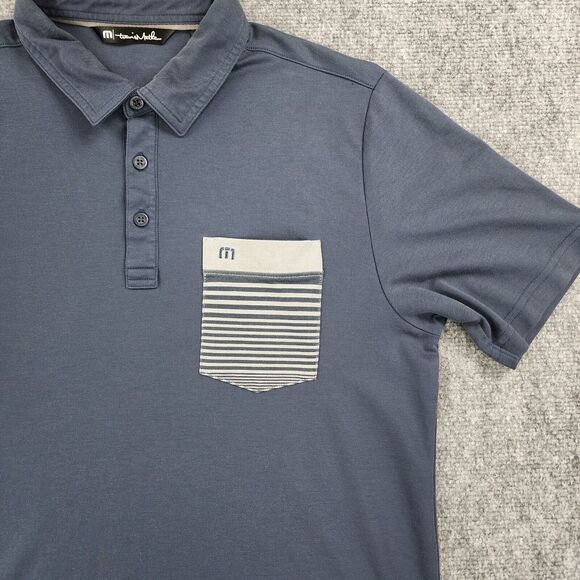 Travis Mathew Shirt Mens Medium Gray Pima Polo Short Sleeve Performance Golf - Picture 15 of 16